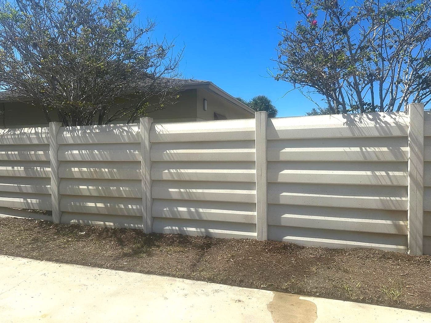 Block wall, cleaned